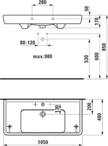 Раковина Laufen Pro 8.1395.8.000.104.1 накладная