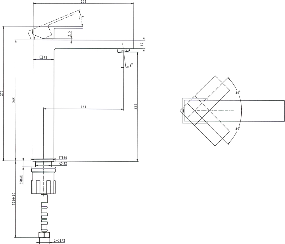 Смеситель для раковины STWORKI Кронборг HDA4691MG