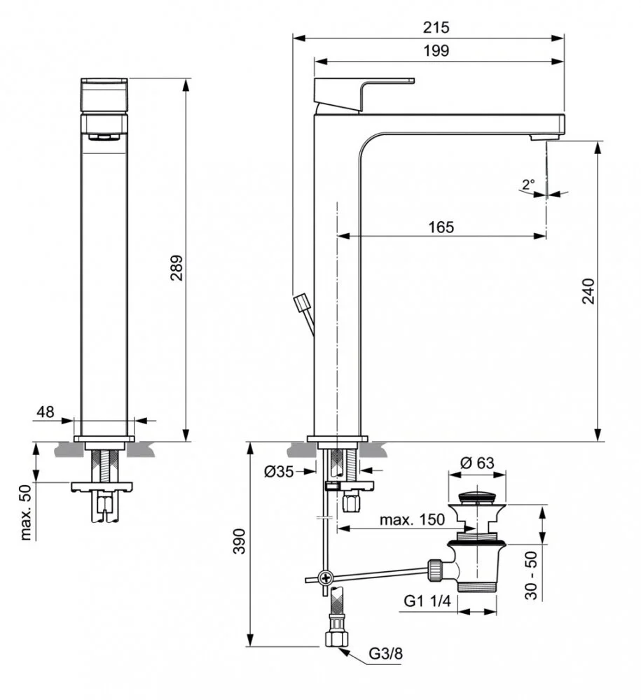 Смеситель для раковины Ideal Standard Edge A7112AA хром