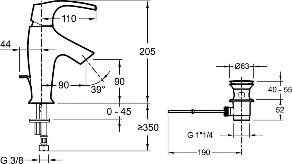 Смеситель для раковины Jacob Delafon Symbol E72680-CP