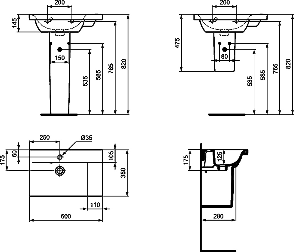 Раковина Ideal Standard Connect Space E136601 R