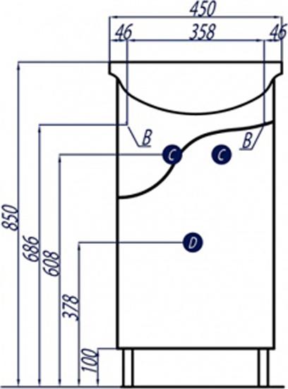 Тумба под раковину Aquaton Колибри 40 1A065201KO01L, белый