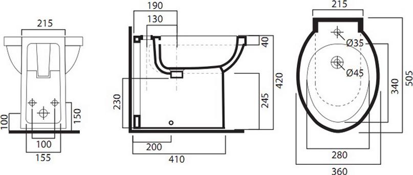 Напольное биде Am.Pm Bliss C553111WH