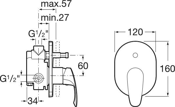 Смеситель для ванны Roca Monodin 5A0607C00