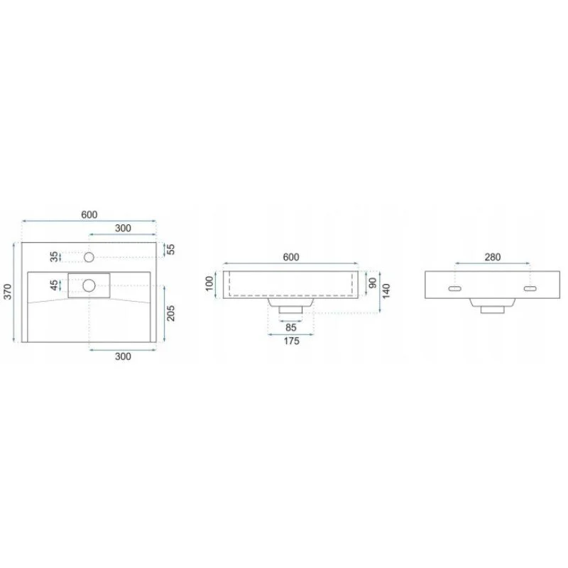 Раковина накладная Rea Goya 60 REA-U8901/U6534 белый