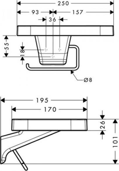 Держатель туалетной бумаги Axor Bouroullec 42636400