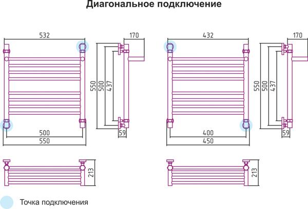 Полотенцесушитель водяной Сунержа Богема 00-0103-5050 50x50 с полкой