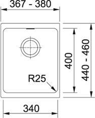 Кухонная мойка 37 см Franke Kubus KBG 110-34 3,5'' 125.0302.779, миндаль