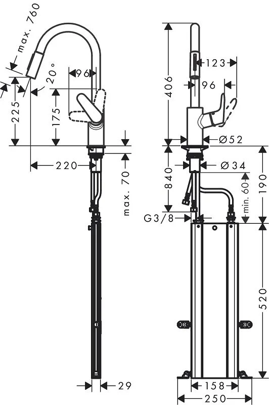 Смеситель для кухни Hansgrohe Focus 73895000 хром