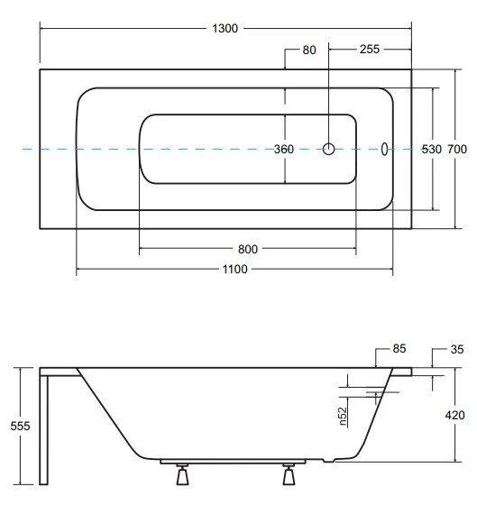 Акриловая ванна Besco Talia WAT-130-PK белый