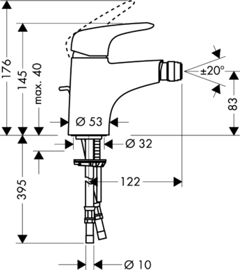 Смеситель для биде Hansgrohe Metris E 31270000