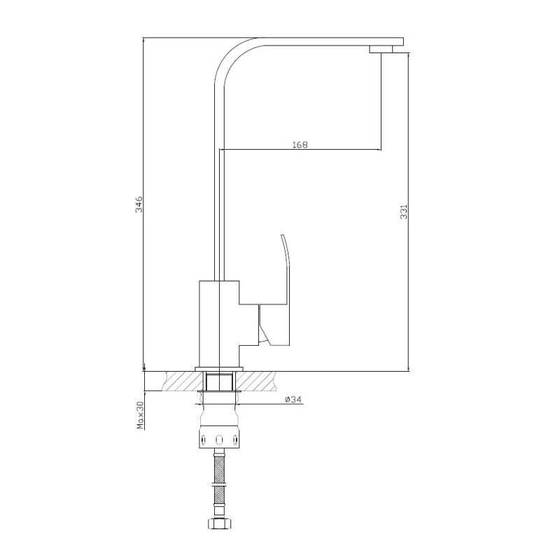 Смеситель для кухни Haiba HB70815 сталь