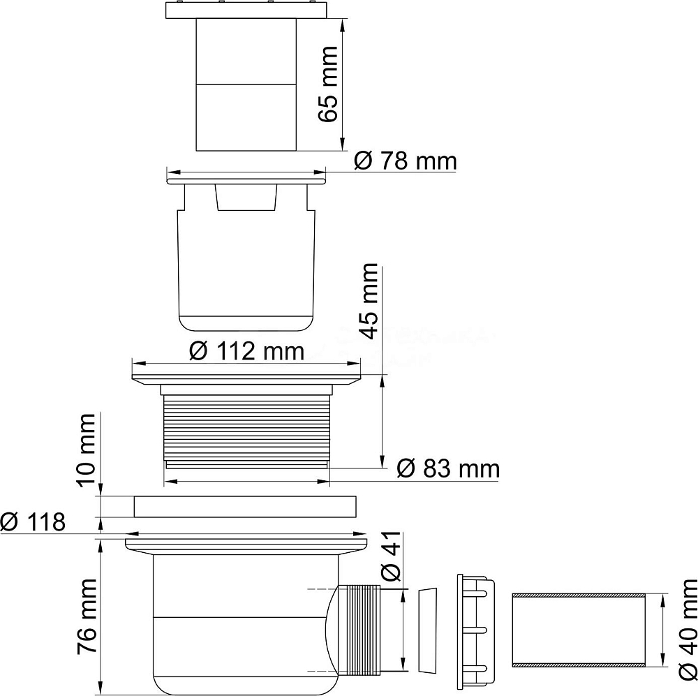 Сифон для душевого поддона Wasserkraft D454