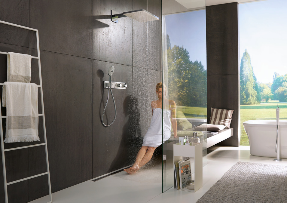 Термостат для душа Hansgrohe RainSelect 15356600, чёрный хром