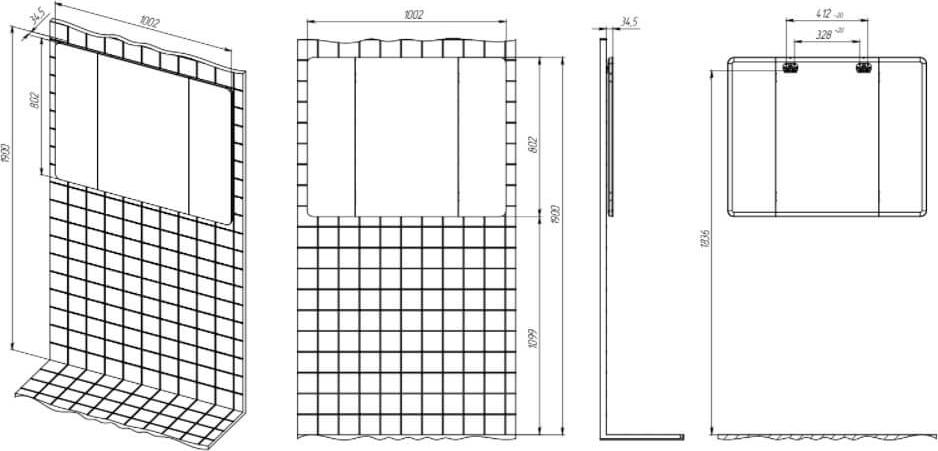 Зеркало Creto Stella 100 16-CRE100, белый