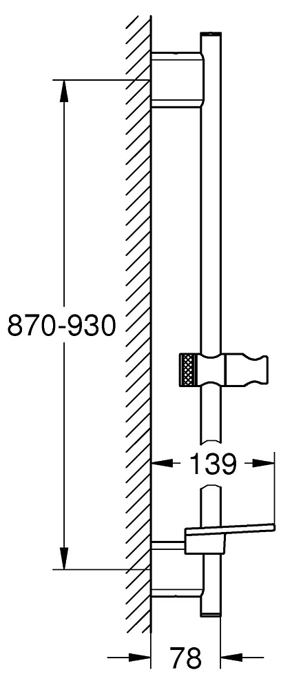 Душевая штанга Grohe Rainshower 22125KF0 черный