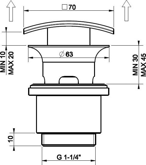 Донный клапан для раковины Gessi Technical Accessories 29083#031, хром