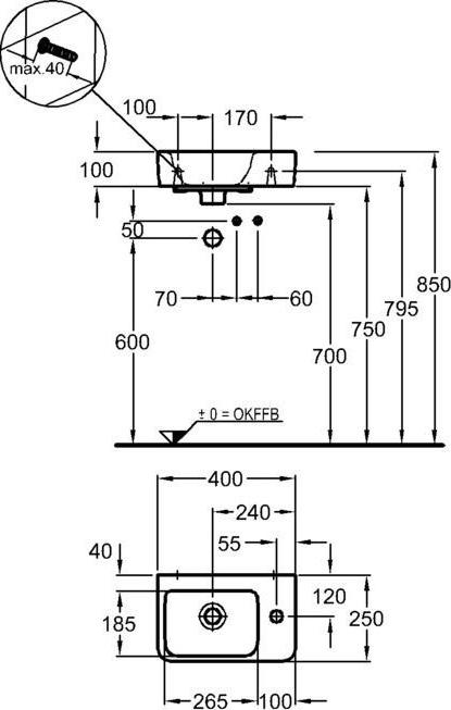 Раковина 40 см Geberit Renova Compact 276140000, белый