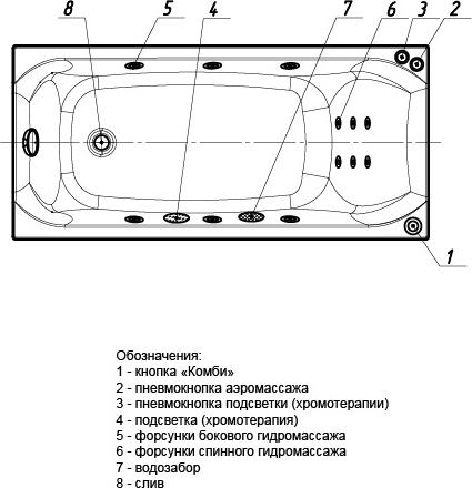 Акриловая ванна Aquatek Альфа 170x70 см ALF170-0000007 с гидромассажем, белый