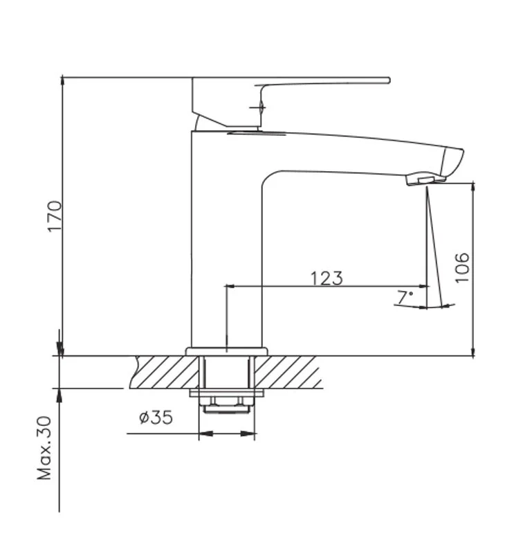 Смеситель для раковины Cron CN523 CN10523 хром