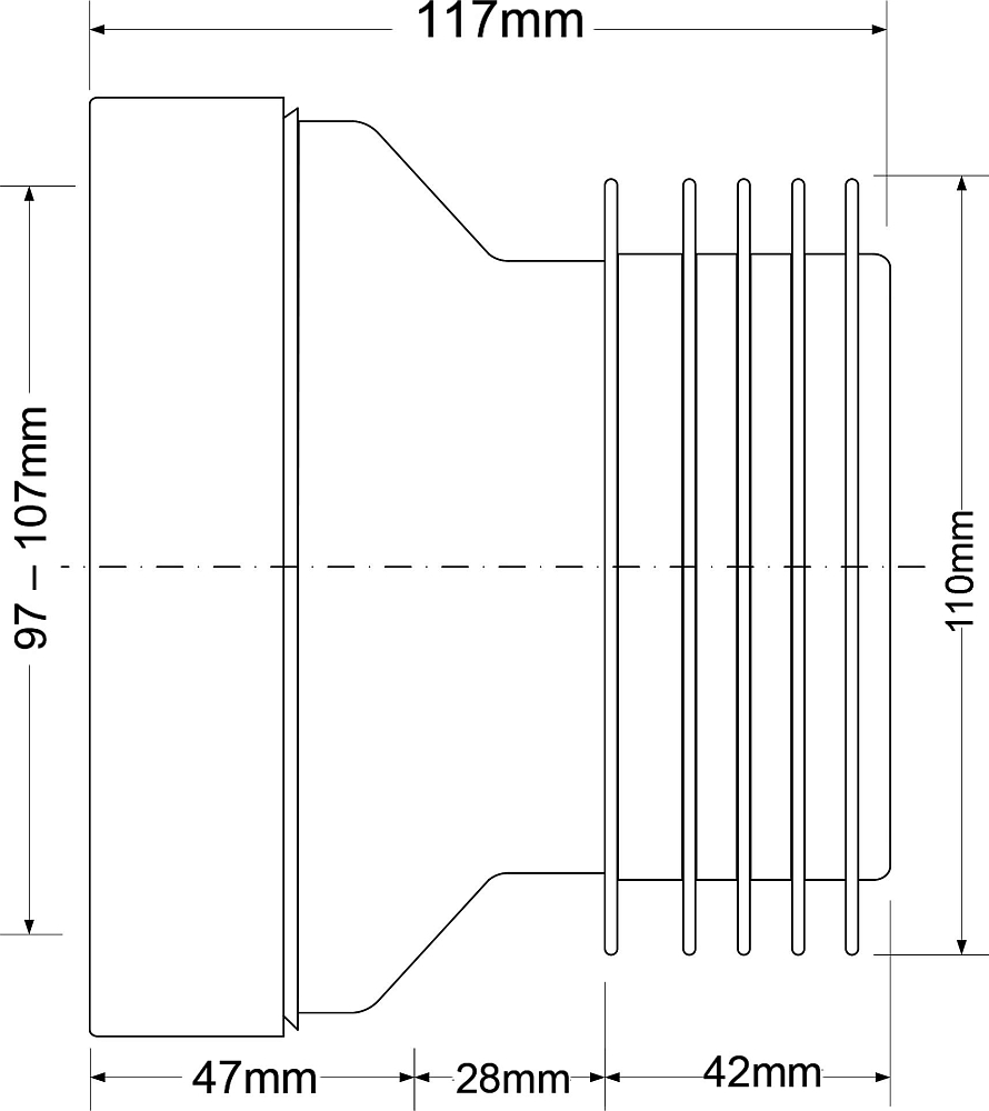 Фановая труба прямая McAlpine 120 мм MRWC1, белый