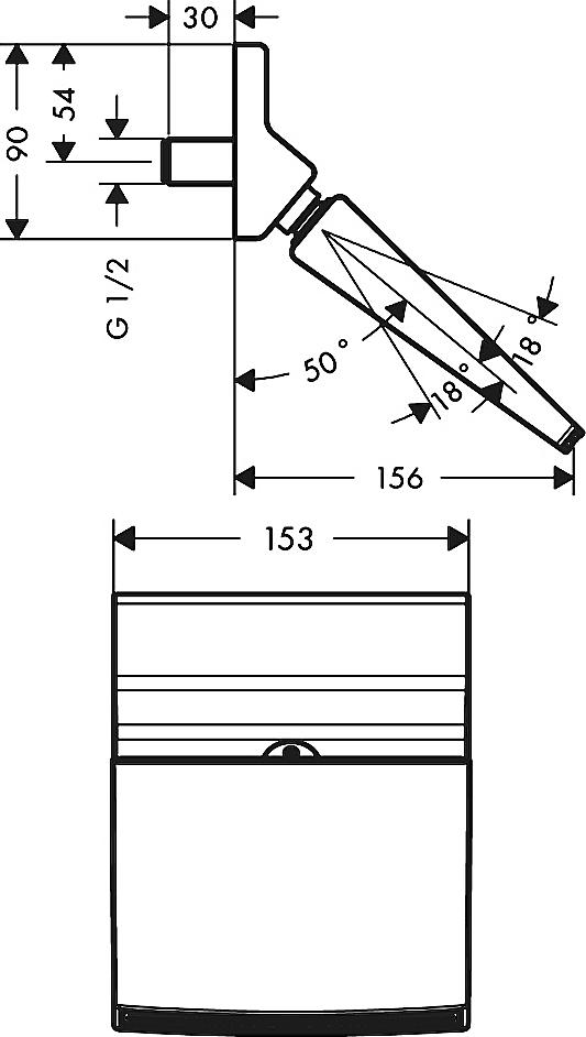 Верхний душ Hansgrohe Raindance 150 1jet 26442000 Rainfall