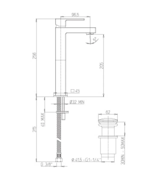 Смеситель для раковины Paini Dax-r-dax 84CR211LLRSSR хром