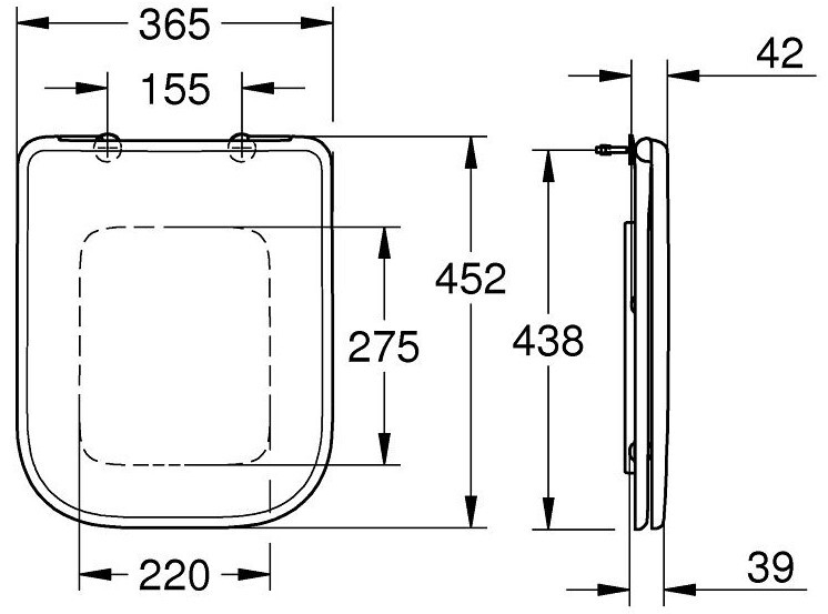 Сиденье для унитаза Grohe Bau Ceramic 39813000 белый