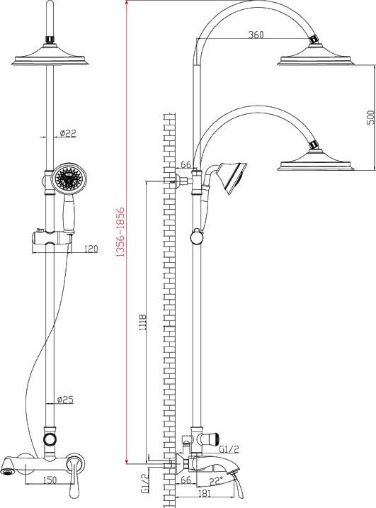 Душевая стойка Lemark Intense LM5662C