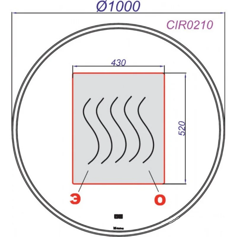 Зеркало Clarberg Circle CIR0210 белый