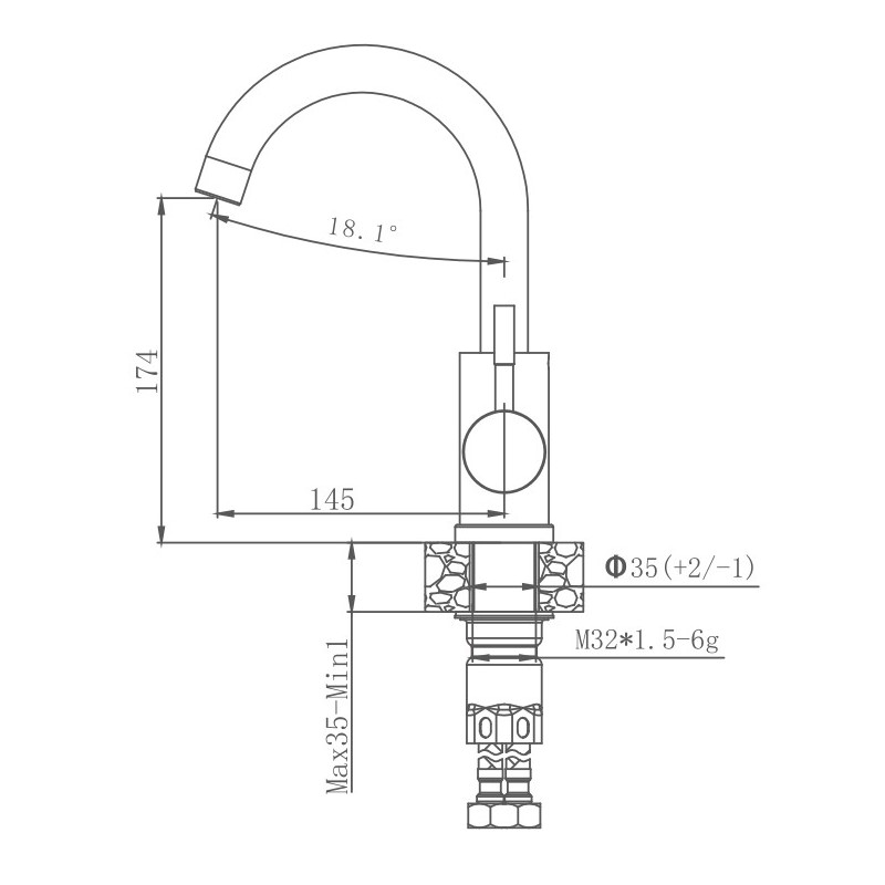 Смеситель для кухни Haiba HB72304-3 сталь