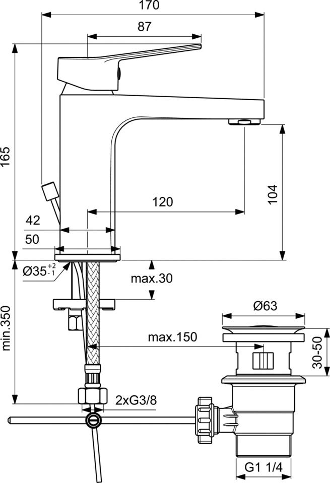 Смеситель для раковины Ideal Standard Entella BC232AA, хром