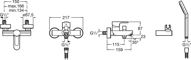 Смеситель для ванны Roca L20 5A0109C02 с душем