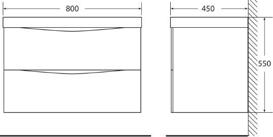 Тумба для комплекта BelBagno MARINO-800-2C-SO-CTO-P cioccolato opaco