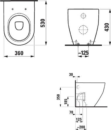 Приставной унитаз Laufen Pro New 8.2295.2.000.000.1