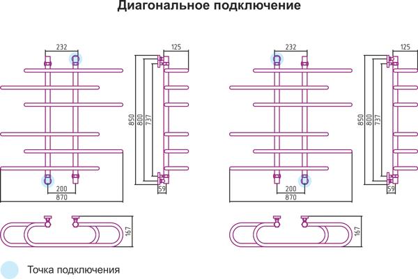 Полотенцесушитель водяной Сунержа Фурор-Ёлочка 80x90