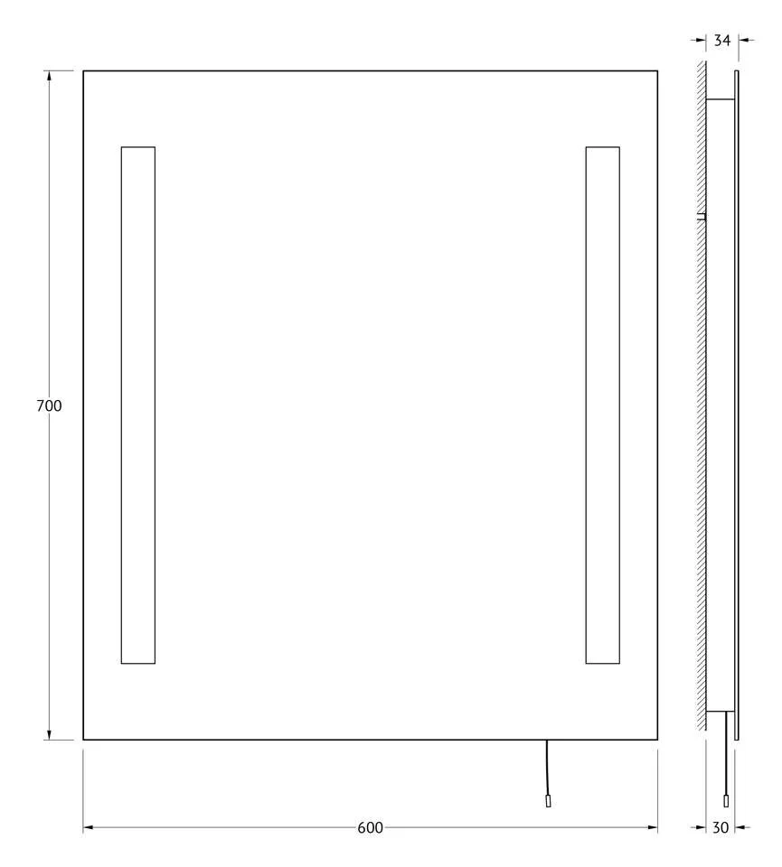 Зеркало Ellux Linea Led LIN-A2 9116 белый