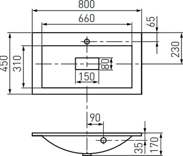 Тумба с раковиной Aquaton Леон 80 Н 1A1878K0LBPS0-1, дуб белый