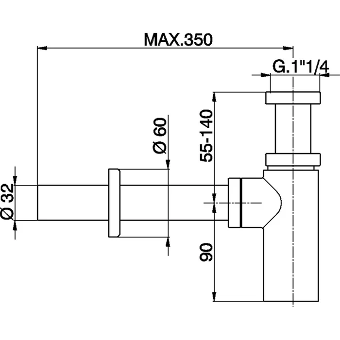 Сифон для раковины Cisal ZA0040422A серый