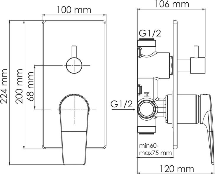 Смеситель для ванны с душем Wasserkraft Aisch 5571, матовое золото