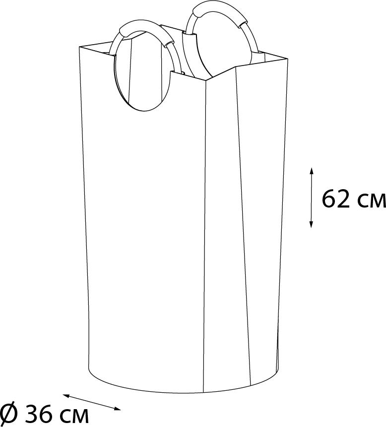 Корзина для белья Fixsen Loft Style FX-1011 серый, с алюминиевыми ручками