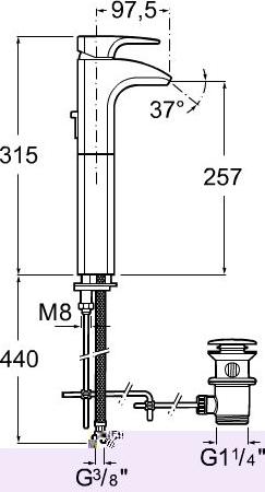 Смеситель для раковины Roca Thesis 5A3450C00