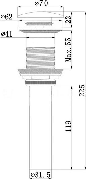 Донный клапан для раковины Ceramica Nova Element2 CN2000MB