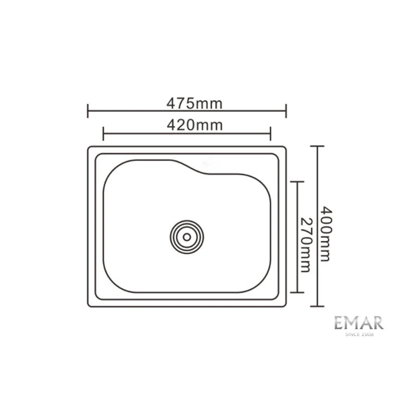 Кухонная мойка Emar Steel 4740 серый