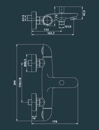 Смеситель для ванны с душем Edelform Dega DU2810 хром