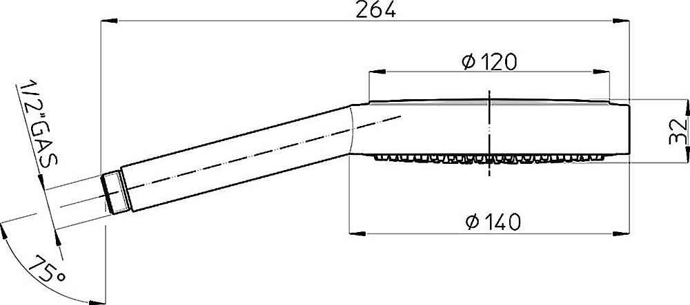 Душевая лейка Bossini Dinamica 140 B00166 CR