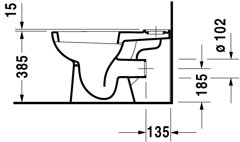 Чаша напольного унитаза Duravit D-Code 21110900002