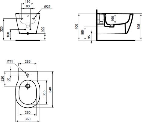 Подвесное биде Ideal Standard Connect E772201