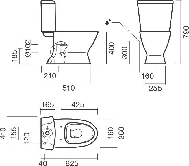 Унитаз-компакт Sanitana Kapa S10078523300000 с бачком S10078866600000, белый