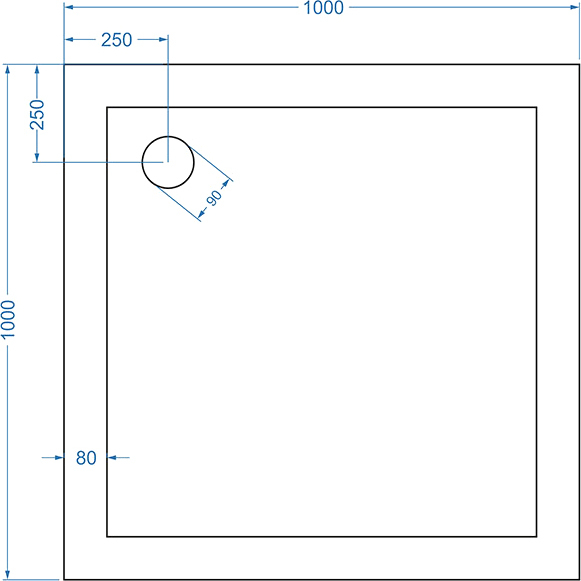 Поддон для душа GuteWetter Lux Practic Q-Mat 100x100x5